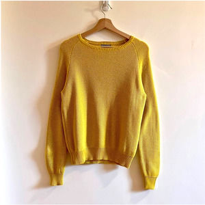 COS Scoop Neck Knit Sweater in Mustard Yellow - Size Small